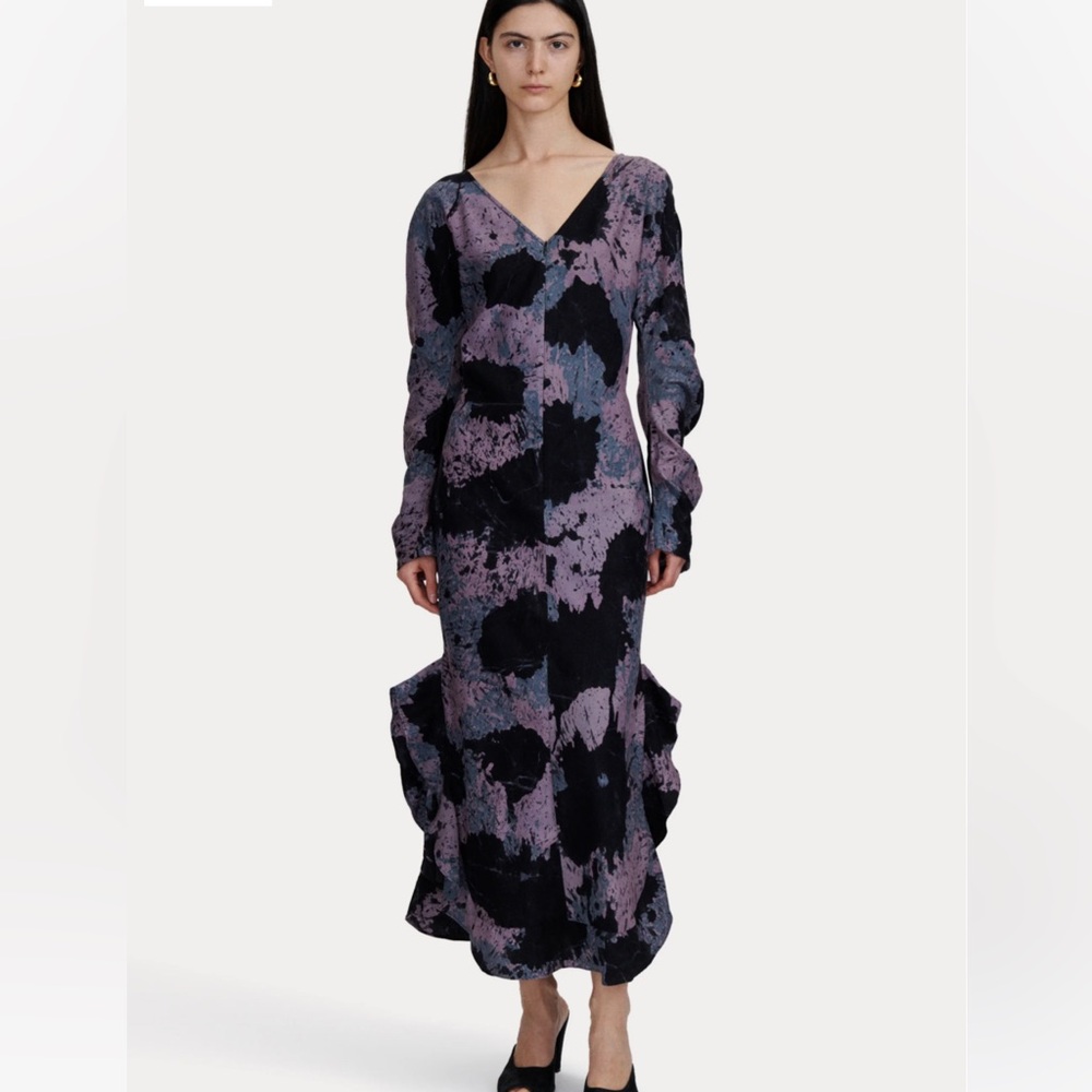 Elegant Purple and Black Women's Dress